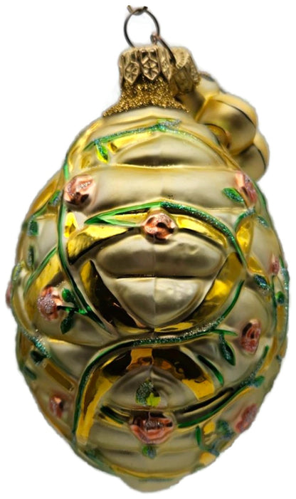 Patricia Breen Trelliage Beehive Pink Rose Gold Bee 2 Part Spring Ornament 20433