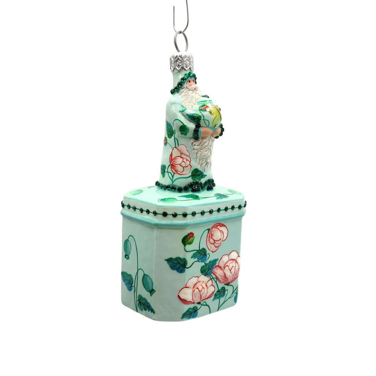 Patricia Breen Santa for Mimi Poppies Tea Party Jeweled Spring Ornament 29393