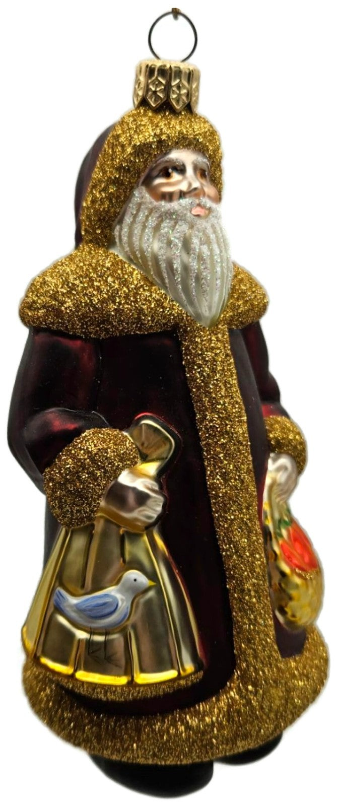 Patricia Breen Santa I Partridge & Pear Bordeaux Christmas Tree Ornament 20271