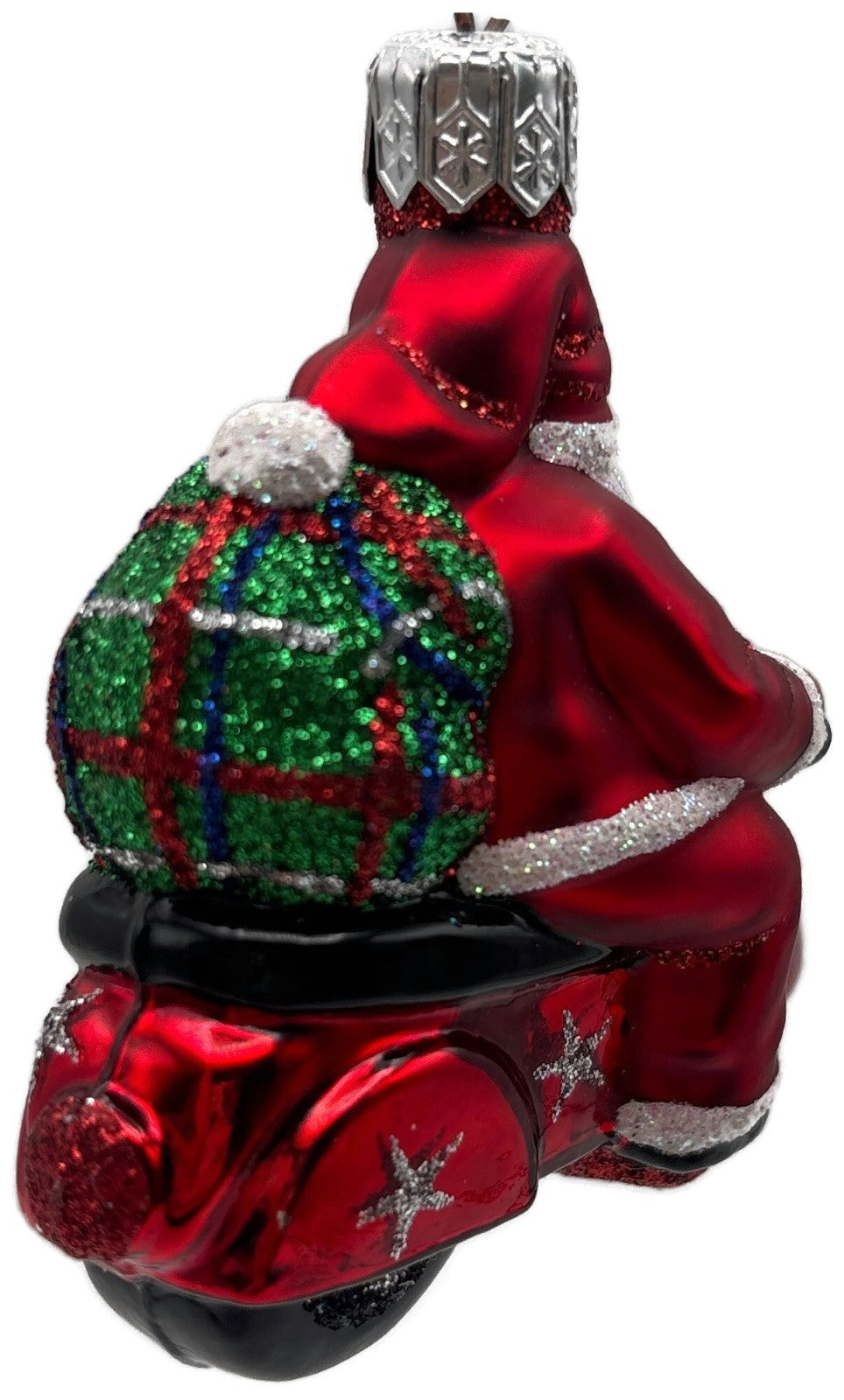 Patricia Breen Ciao Henry Red Santa Motorcycle Plaid Bag Christmas Ornament 22184