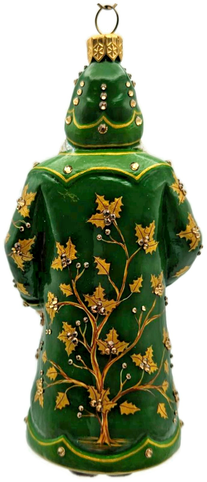Patricia Breen 2014 Festonne Claus Green Gold Reindeer Christmas Ornament 34264