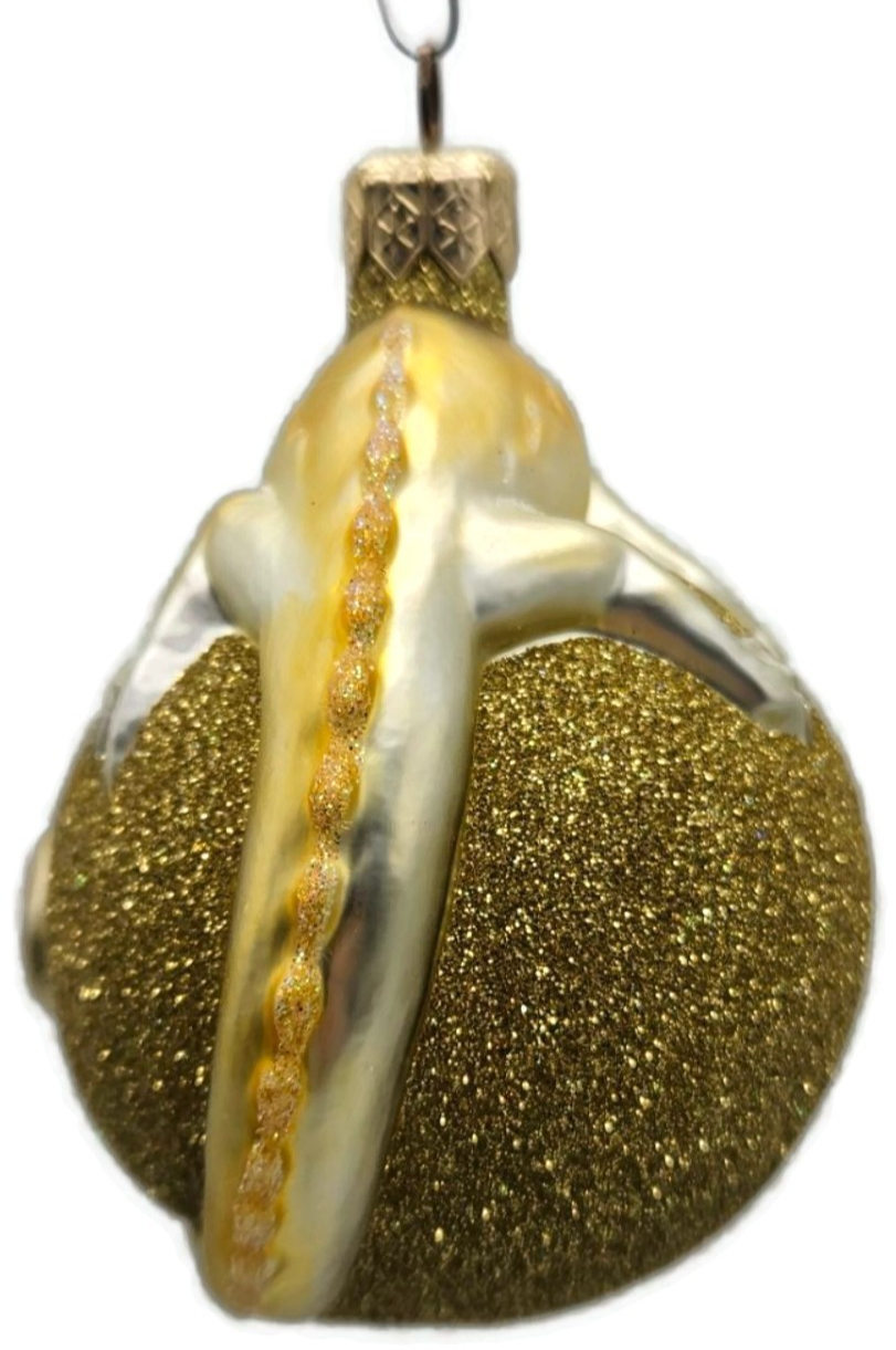 Patricia Breen Chameleon Gold Glittered Glass Christmas Holiday Ornament 99048