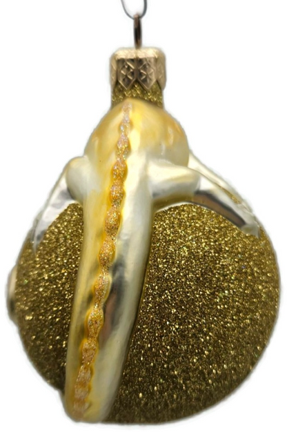 Patricia Breen Chameleon Gold Glittered Glass Christmas Holiday Ornament 99048