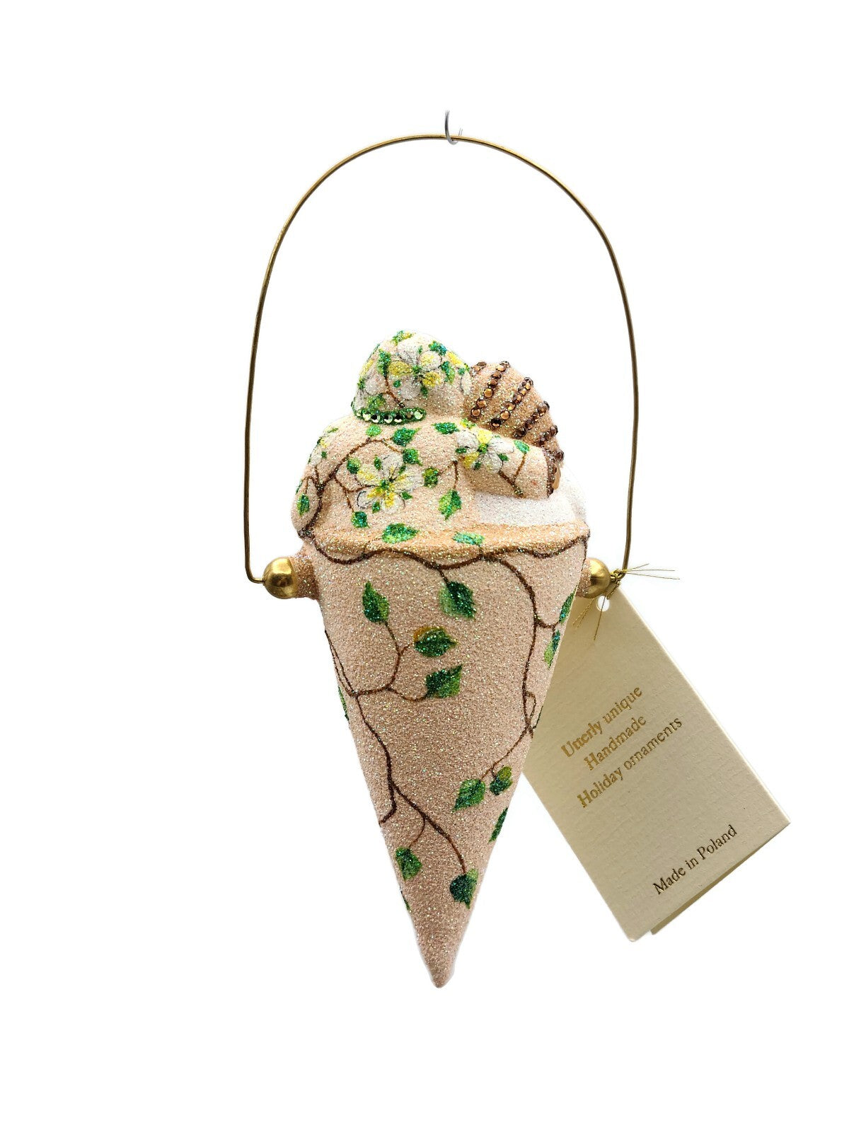 Patricia Breen Victorian Candy Cone Peaches Glass Spring Christmas Ornament 25805