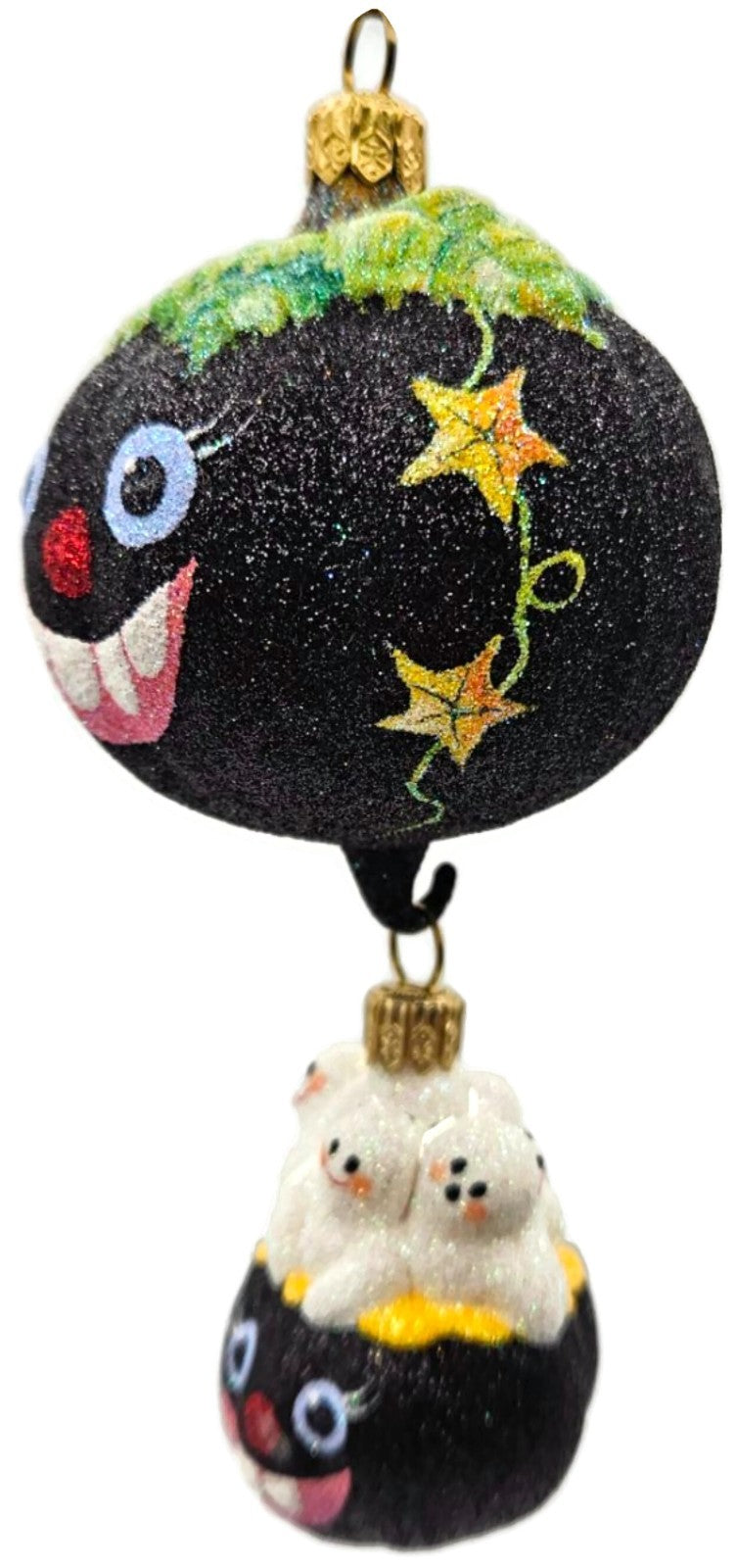 Patricia Breen Soaring Spirits Black Pumpkin Ghosts 2-Pc Halloween Ornament 25631
