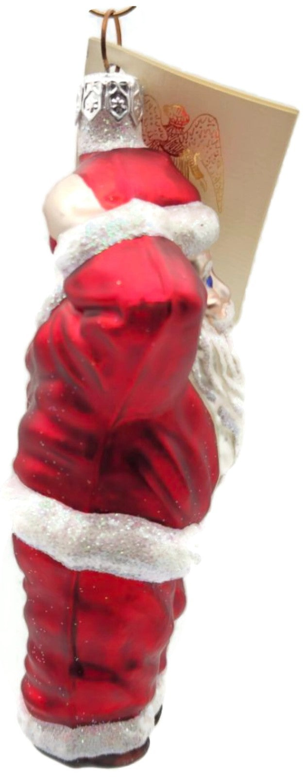 Patricia Breen Hold Onto Your Hat Santa Claus Red Glass Christmas Ornament 97214