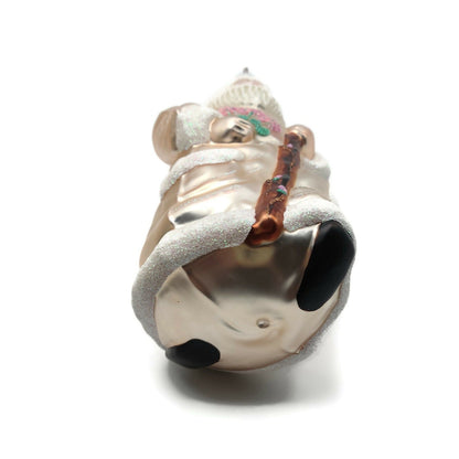 Patricia Breen Santa For Kevin Pink Flowers On Staff Christmas Ornament 20967