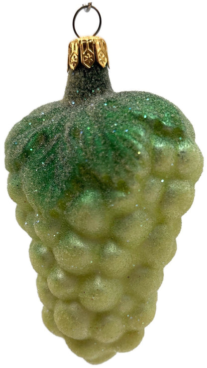 Christopher Radko 1997 Green Grapes Frosted Glass Christmas Ornament 97 112 03