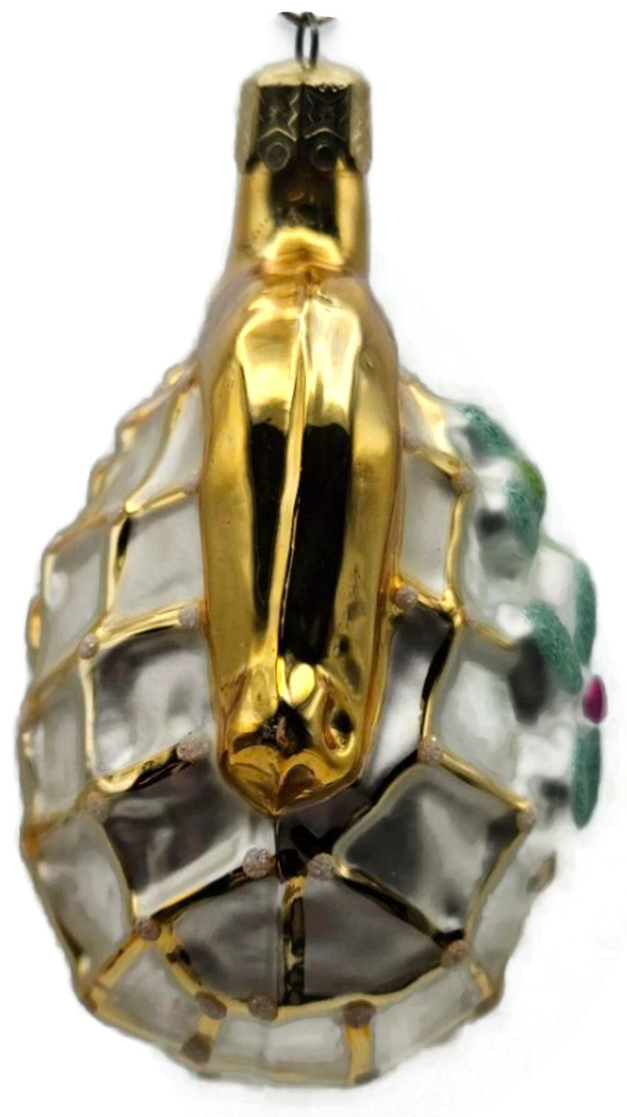 Christopher Radko Her Purse Blue Flower Glass Christmas Tree Ornament 91-088-03
