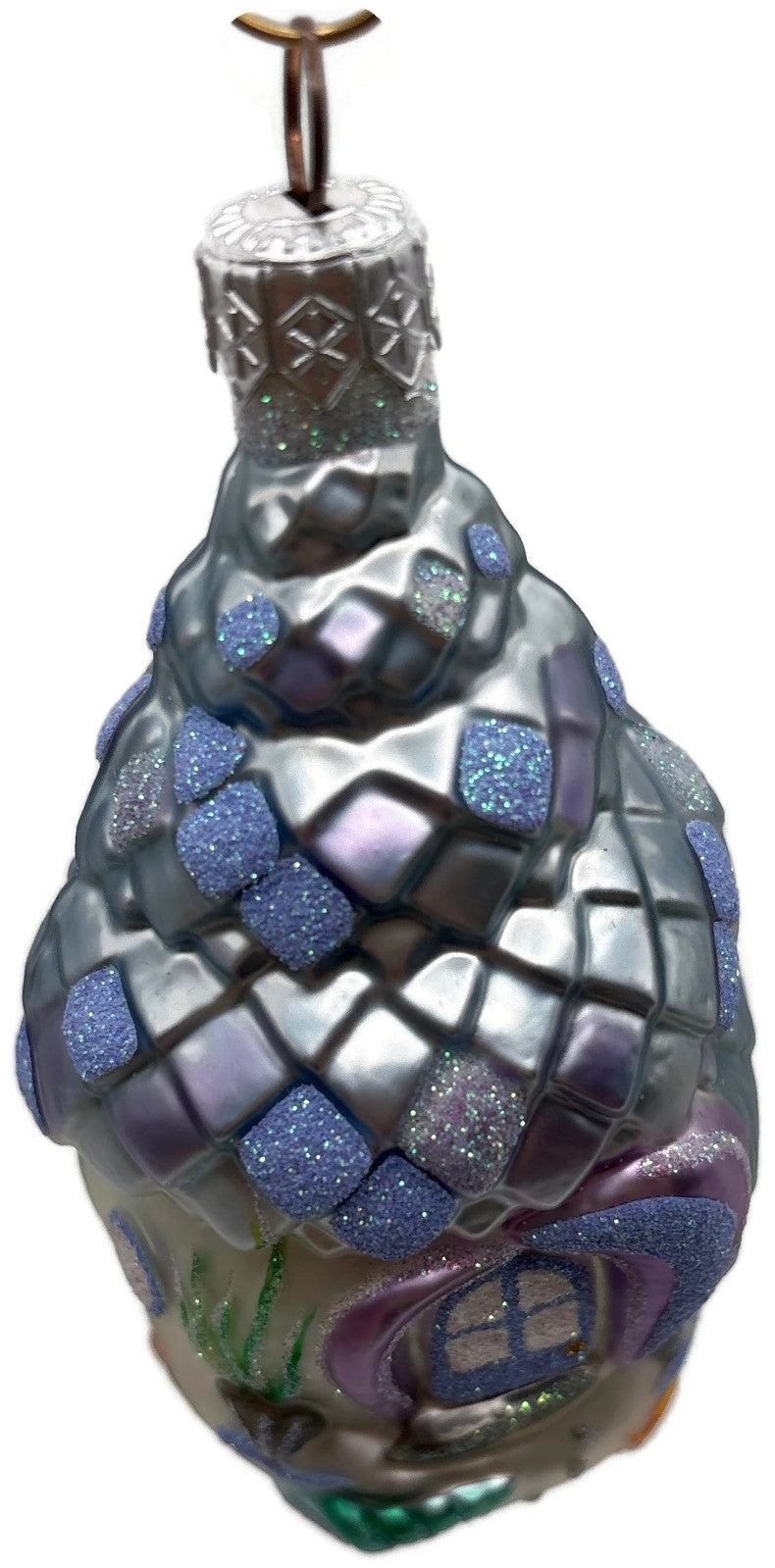 Patricia Breen Seashell Acorn House Blue Lavender Summer Christmas Ornament 99337
