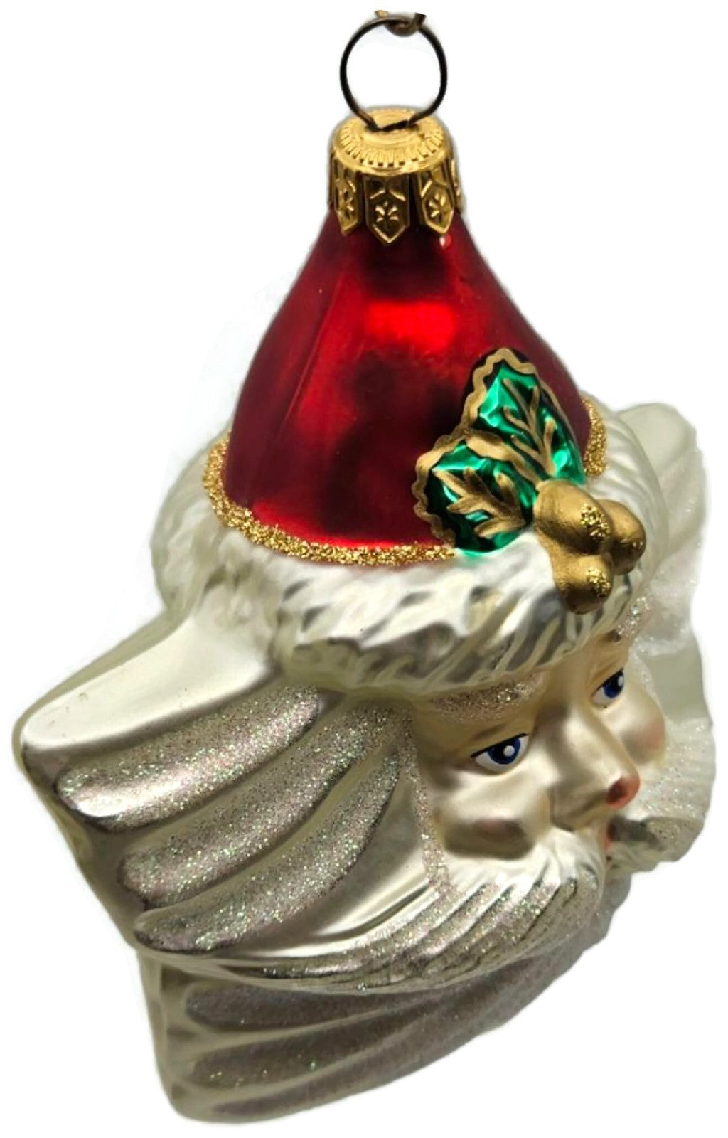 Kurt Adler Komozja Polonaise Star Santa Claus Head Mercury Christmas Ornament1