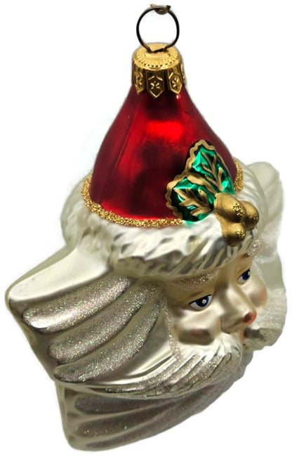 Kurt Adler Komozja Polonaise Star Santa Claus Head Mercury Christmas Ornament1