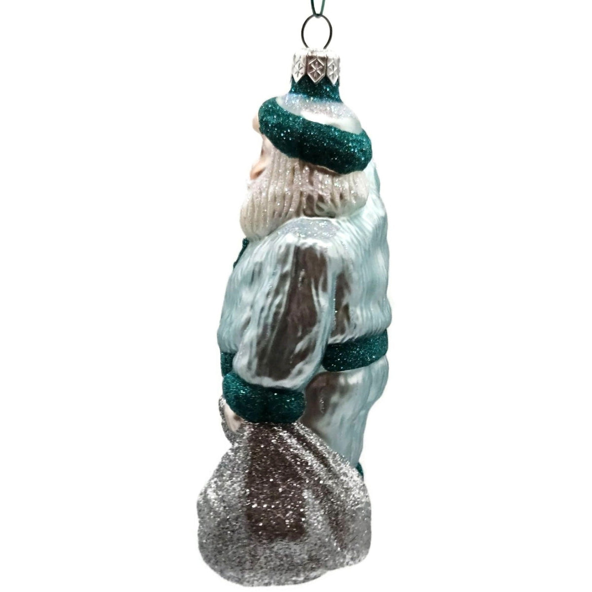 Patricia Breen A Santa for Thomas Turquoise Silver Bag Christmas Ornament 97415