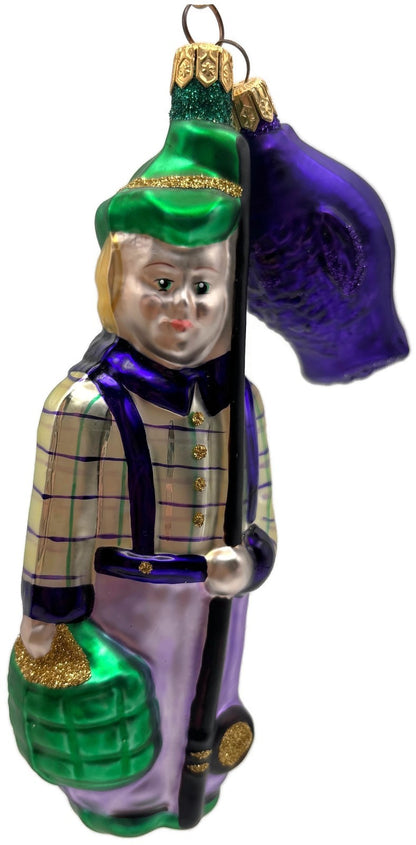Patricia Breen Fisherboy And Fish Purple Stripe on Hat Christmas Ornament 95201