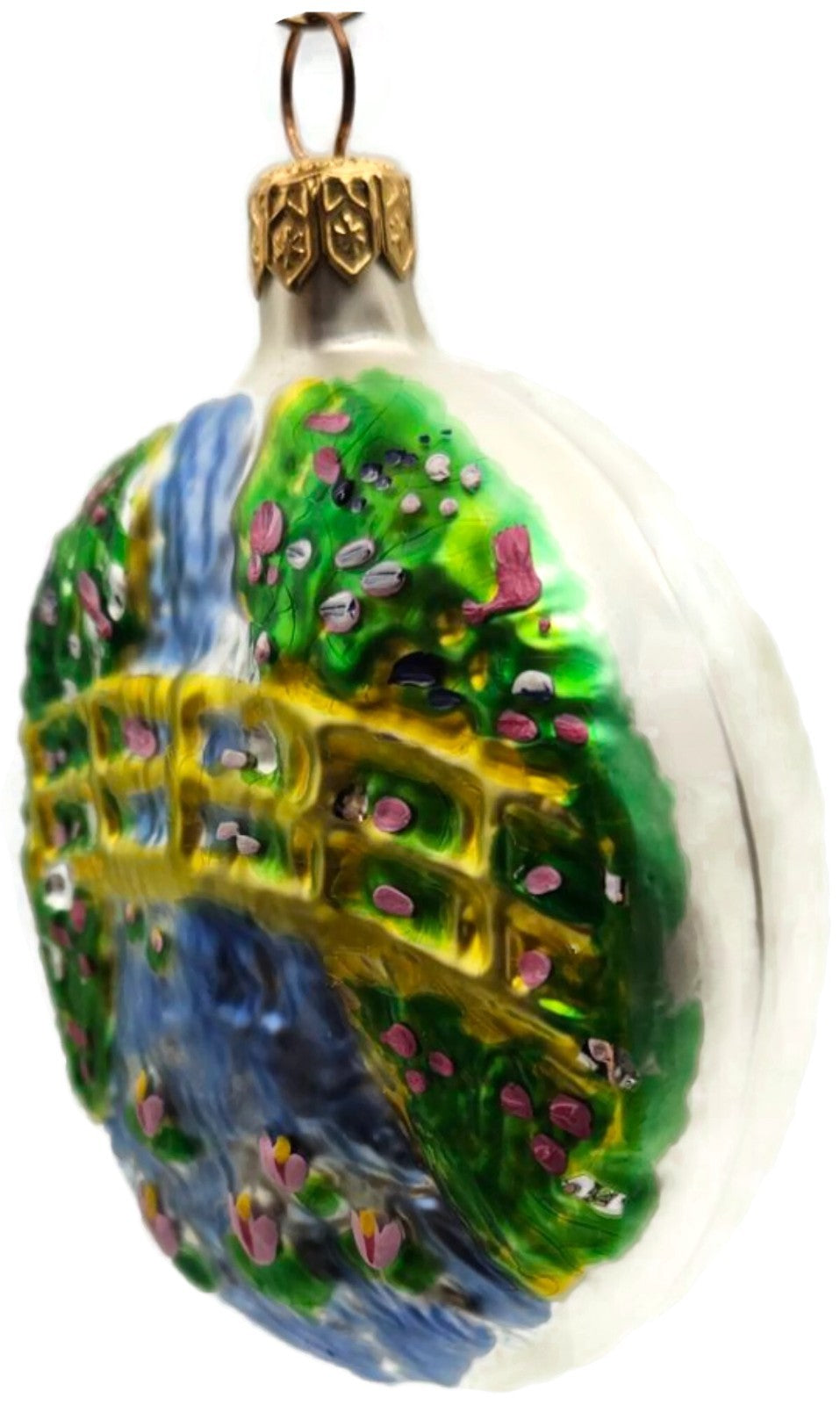 Patricia Breen Japanese Bridge Medallion Monet Date Signed Holiday Ornament 95964