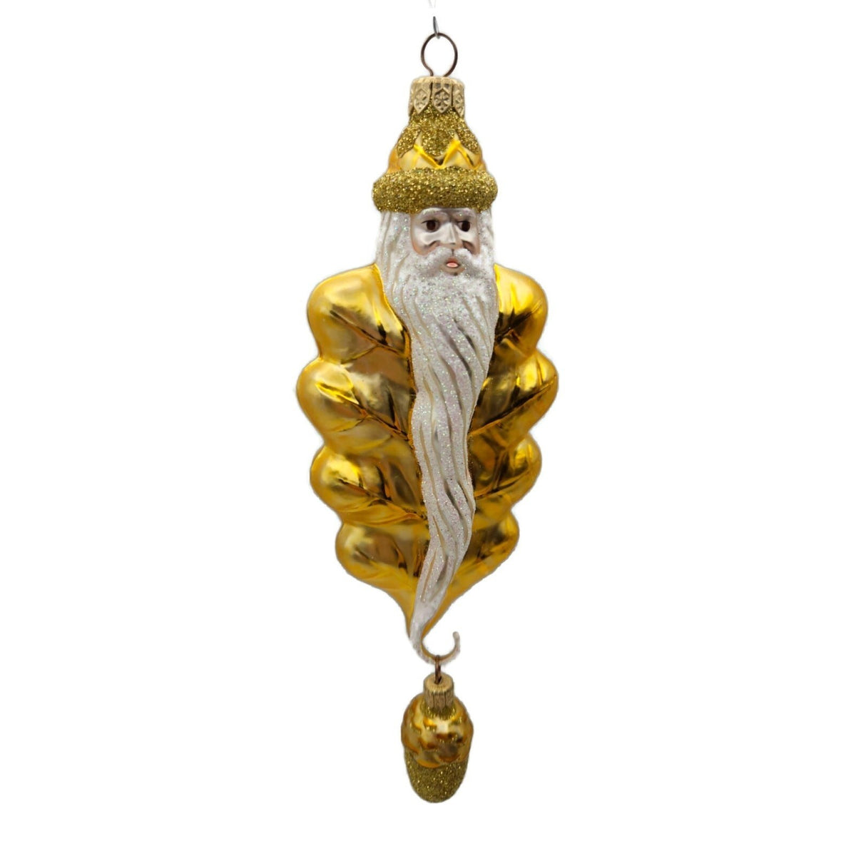Patricia Breen Oak Leaf Santa Claus Gold Fall Christmas Holiday Ornament 97321