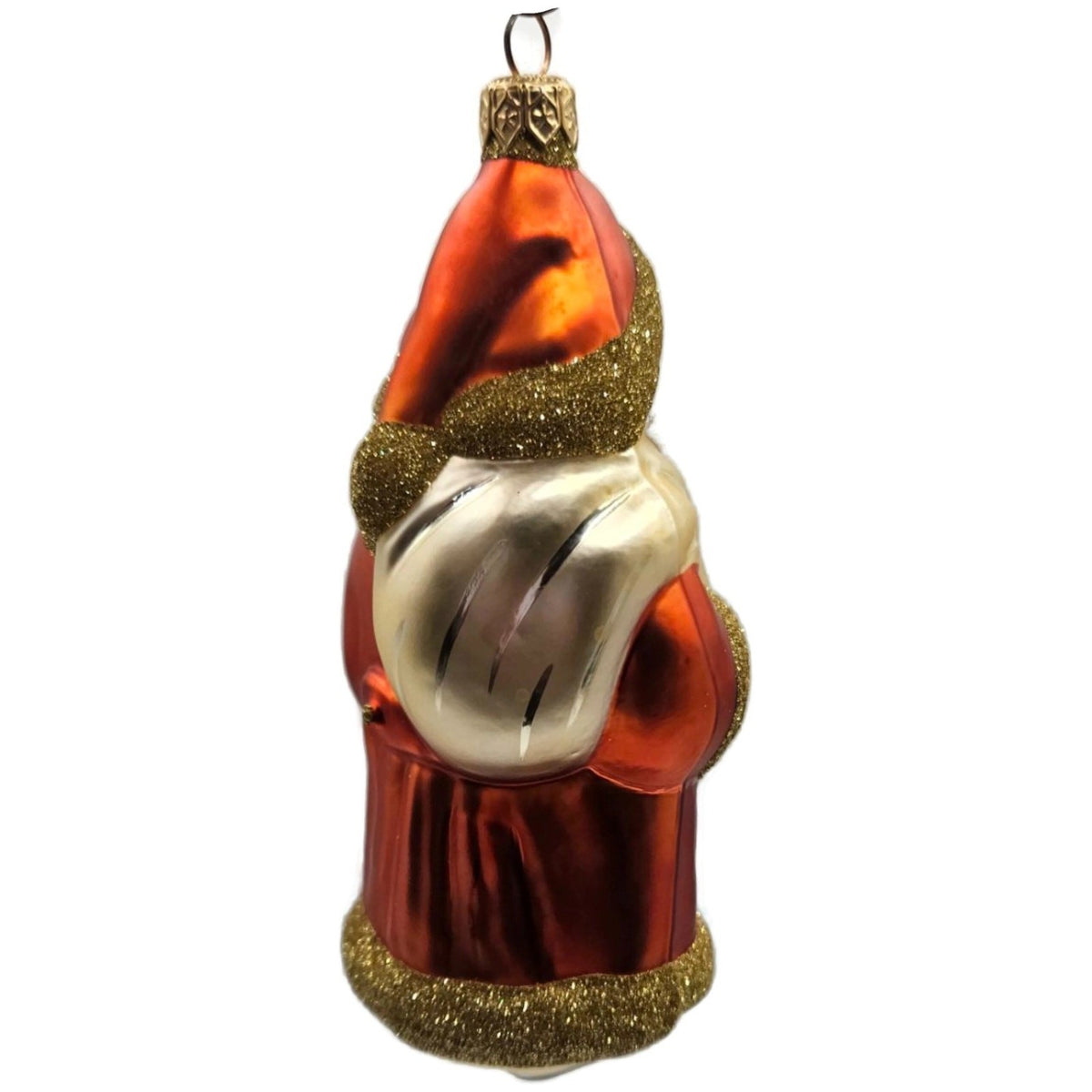Patricia Breen Santa Claus and Teddy Orange Gold Christmas Tree Ornament 96429