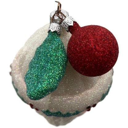 Patricia Breen Thornhill Santa Head Pearl Holly Berry Christmas Ornament 984210