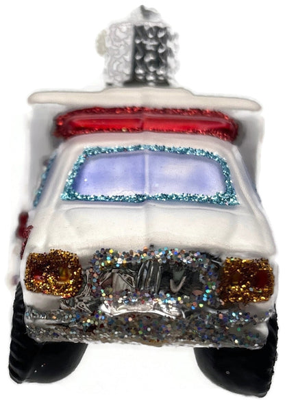 Old World Christmas Ambulance EMT Paramedic Glass Christmas Ornament OWC 460225
