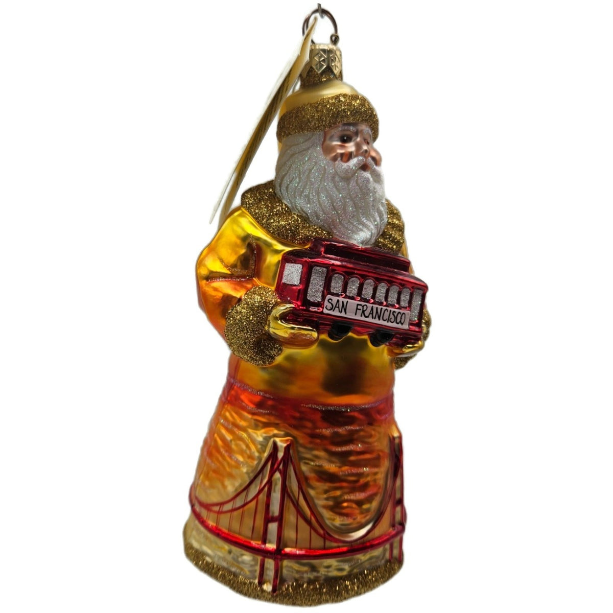 Patricia Breen San Francisco Santa Sunset Gold Trim Christmas Tree Ornament 212711
