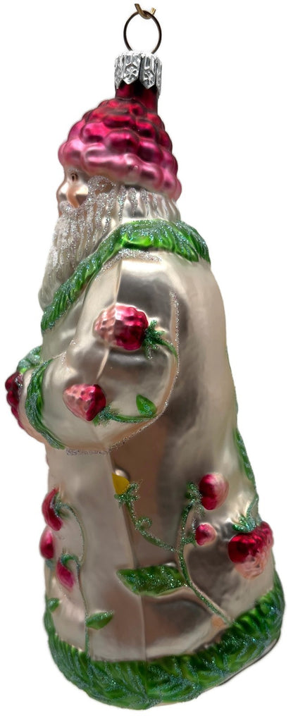 Patricia Breen Raspberry Santa Spring Fruit Green Pink Christmas Ornament 99907