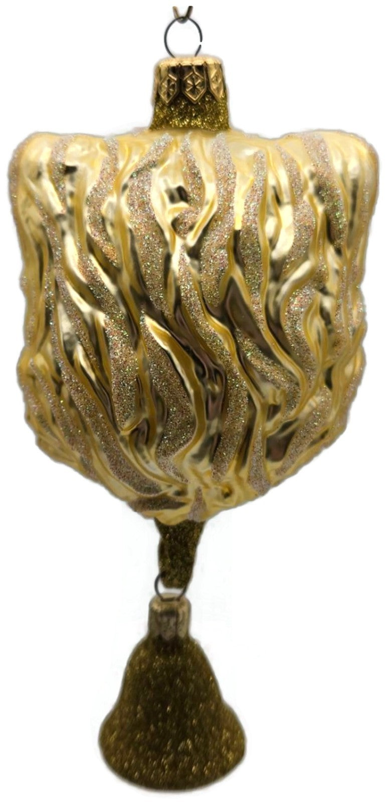 Patricia Breen Here Kitty Kitty Gold Glitter Bell 2 Part Christmas Ornament 97205