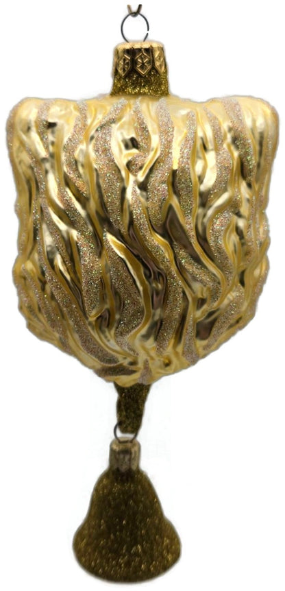 Patricia Breen Here Kitty Kitty Gold Glitter Bell 2 Part Christmas Ornament 97205