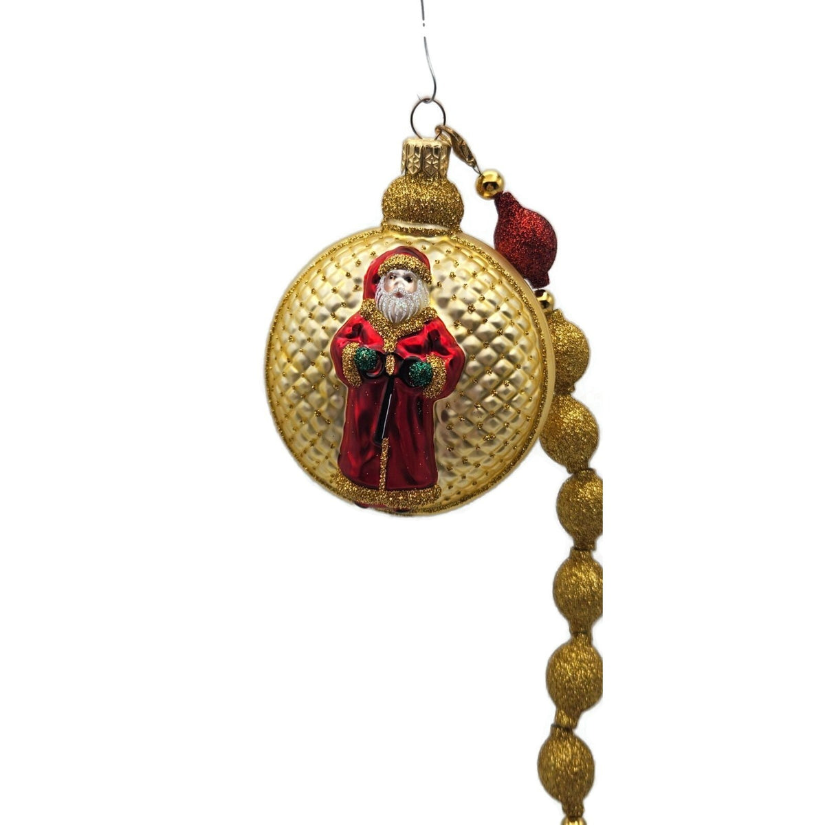 Patricia Breen Millennium Watch Santa Claus 2 Part Glass Christmas Ornament 99003