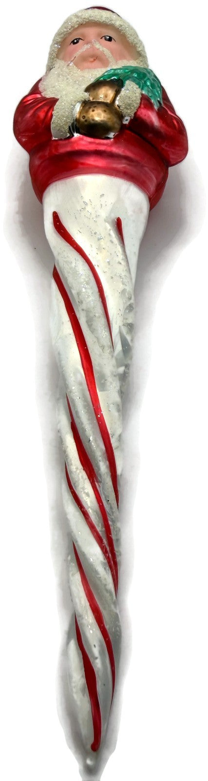 Christopher Radko St. Nickcicle Santa Icicle Glass Christmas Ornament 92 10711