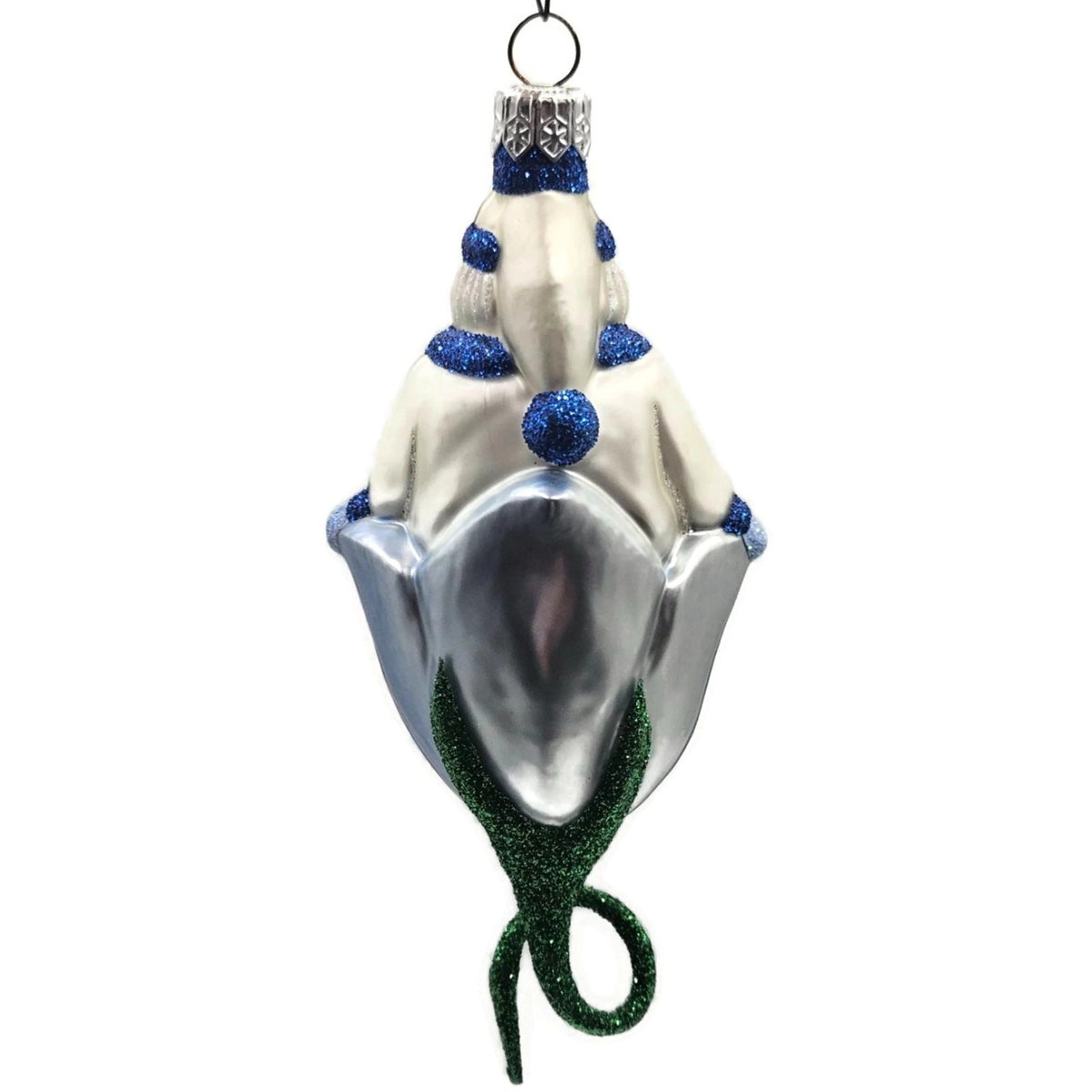 Patricia Breen Bluebell Pearl Santa Blue Flower Spring Christmas Ornament 99957
