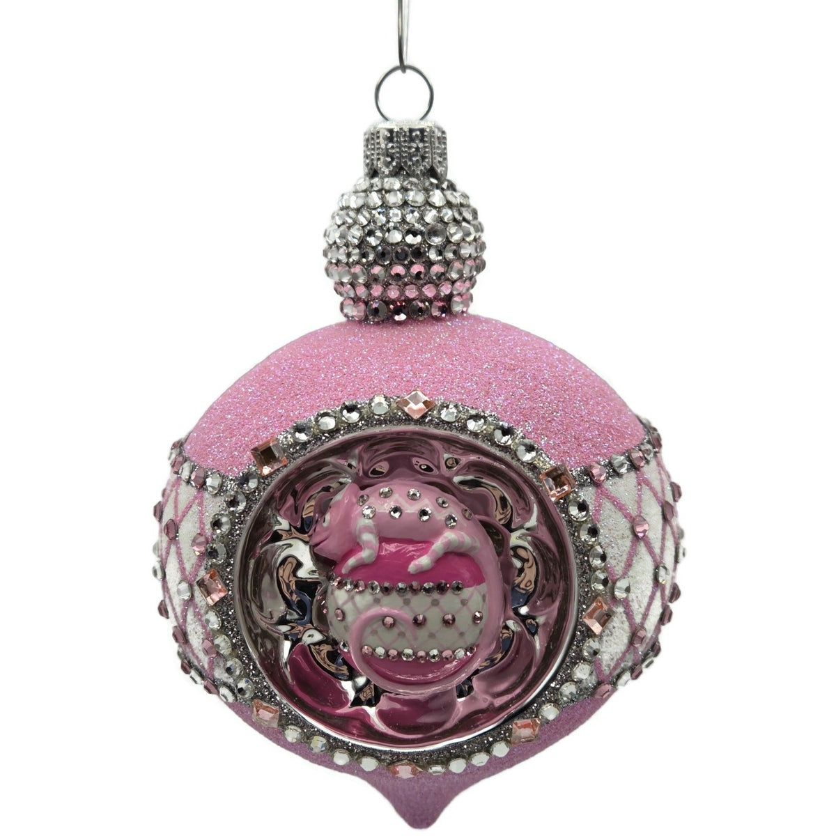Patricia Breen Anniversary Reflector Pink Chameleon Christmas Ornament CATZ 388810