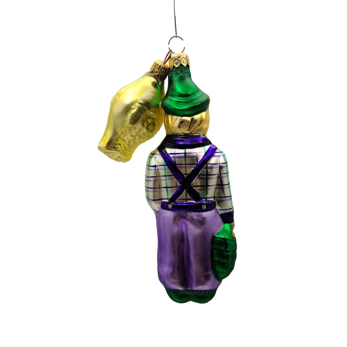 Patricia Breen Fisherboy and Fish Plaid Gold Fish Summer Nautical Ornament 95206