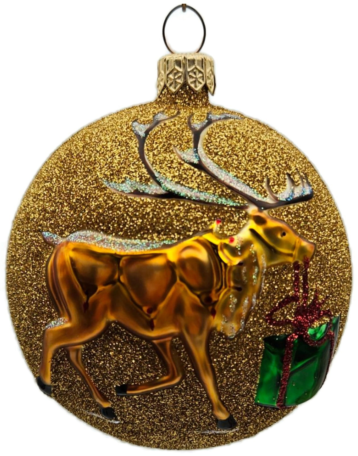 Patricia Breen The Last Present Glittered Gold Reindeer Christmas Ornament 20210