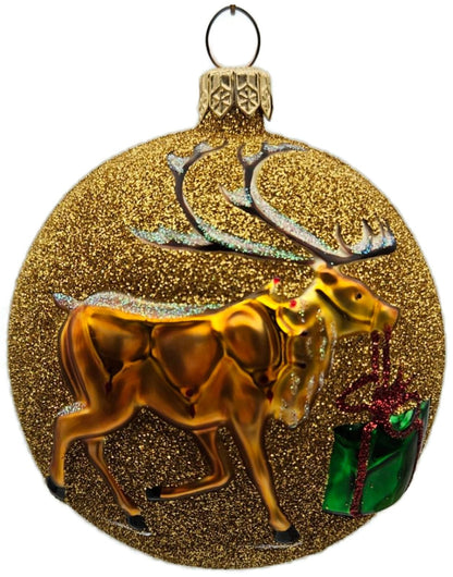 Patricia Breen The Last Present Glittered Gold Reindeer Christmas Ornament 20210