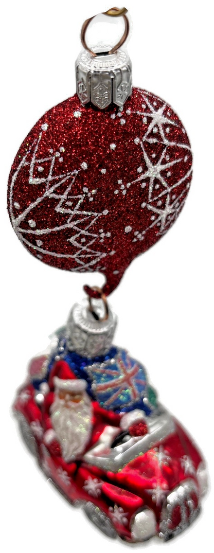 Patricia Breen Knightsbridge Santa Red Snowflakes Flags Christmas Ornament2