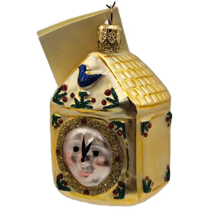 Patricia Breen Hickory Dickory Clock Gold Glittered Christmas Ornament 9611B4
