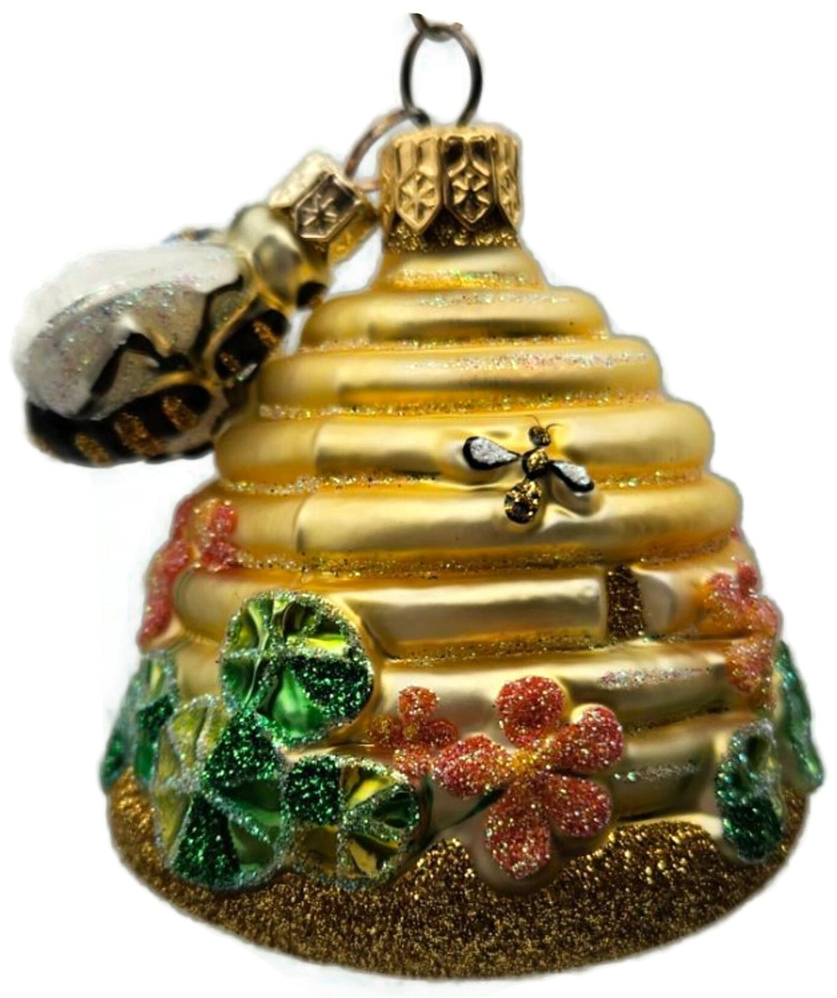 Patricia Breen Nasturtium Beeskep Floral Bees Gold 2 Part Spring Ornament 21160