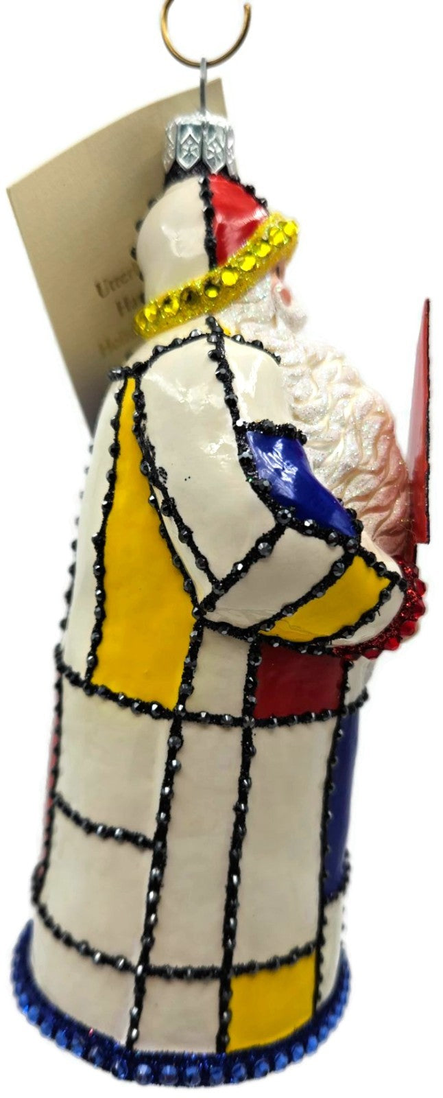 Patricia Breen De Stijl Santa Red Yellow Art Crystals Christmas Ornament 30073