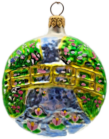 Patricia Breen Japanese Bridge Medallion Monet Date Signed Holiday Ornament 95960