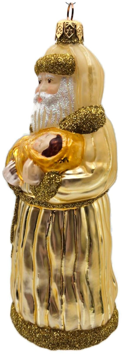 Patricia Breen Look and You Shall Find Him Gold Santa Christmas Ornament 97271