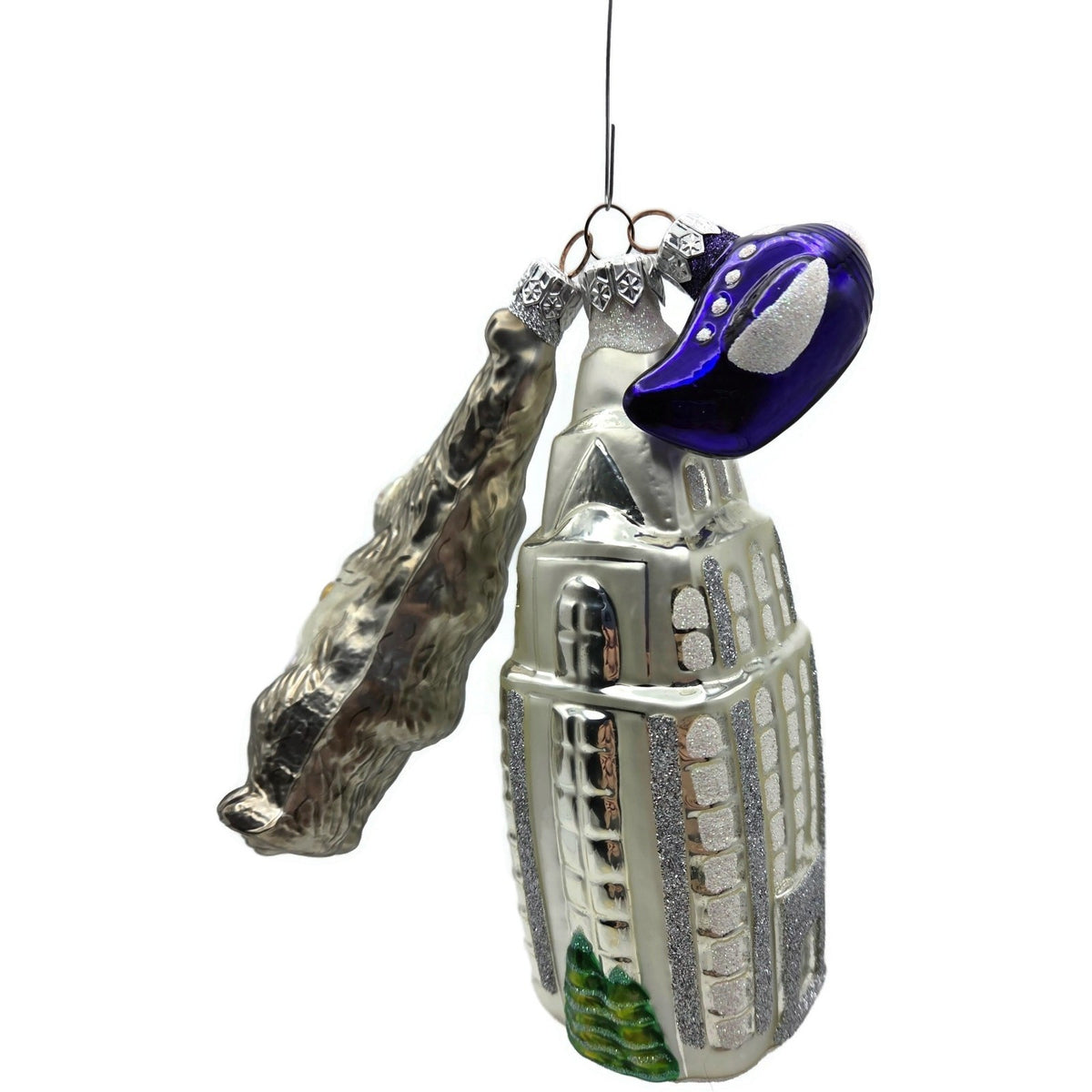 Patricia Breen Manhattan Ape Pearl Purple Plane 2 Part Christmas Ornament 98280