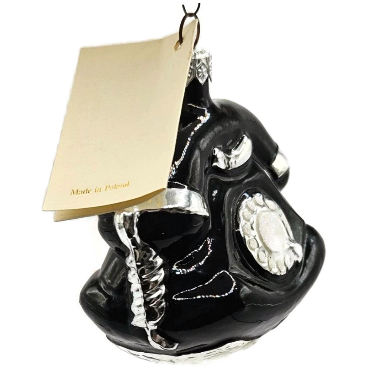 Patricia Breen Fine Phone Black Hand Blown Glass Christmas Tree Ornament 94396