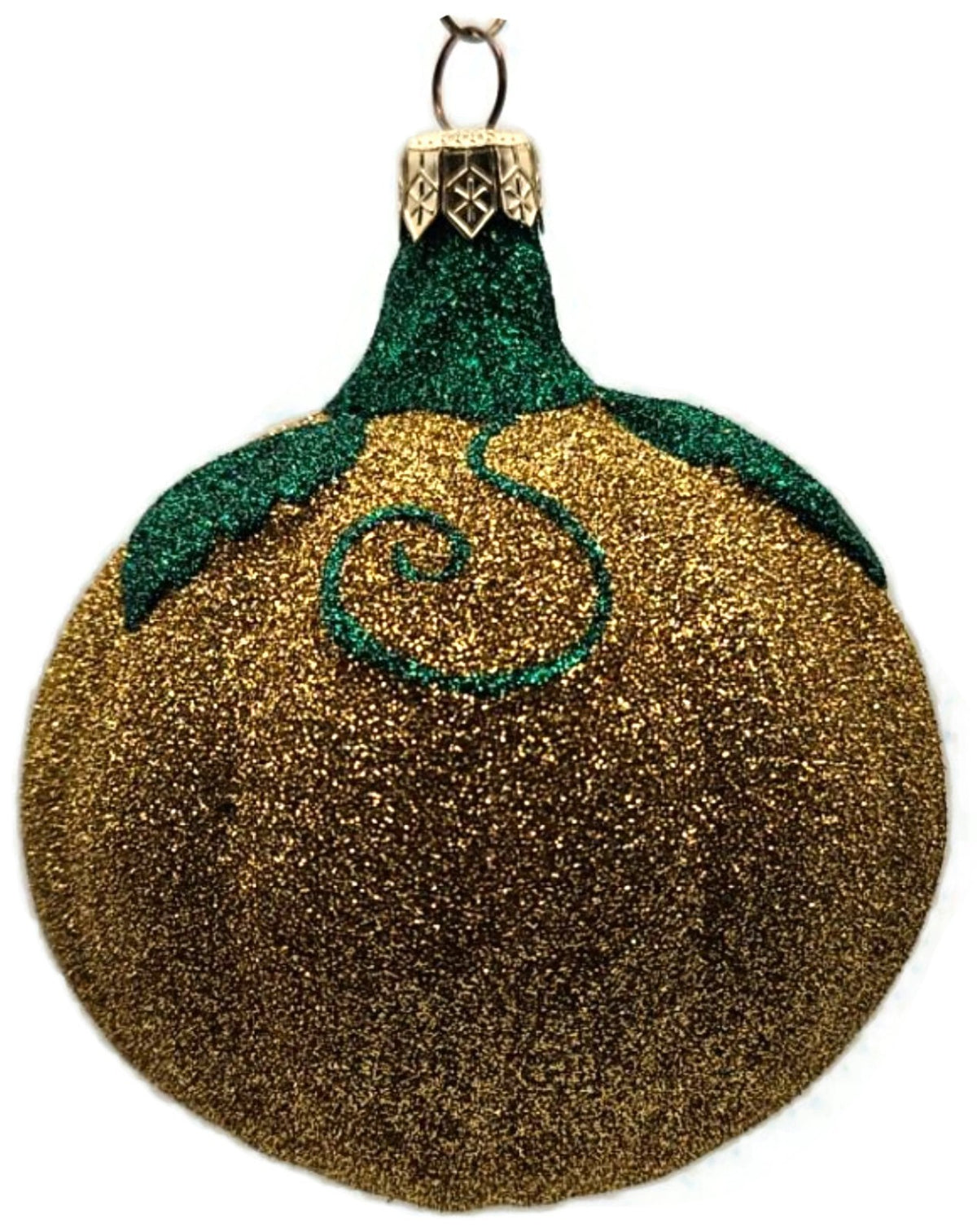Patricia Breen Halloween Fanciful Pumpkin Gold Green Christmas Ornament 98124