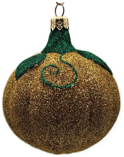 Patricia Breen Halloween Fanciful Pumpkin Gold Green Christmas Ornament 98124