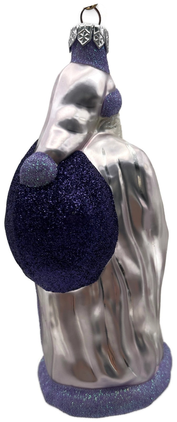 Patricia Breen Jordan Santa Purple Lavender Glass Christmas Tree Ornament 98234