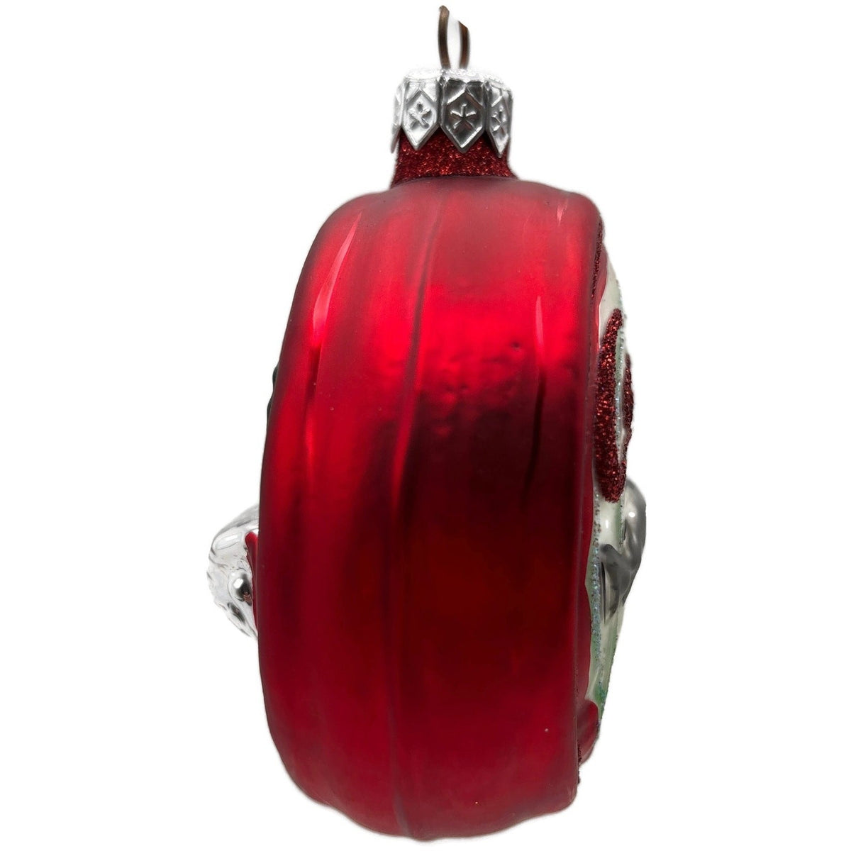 Patricia Breen Caviar Tin Red Round Glitter Fish Eggs Christmas Ornament 960610