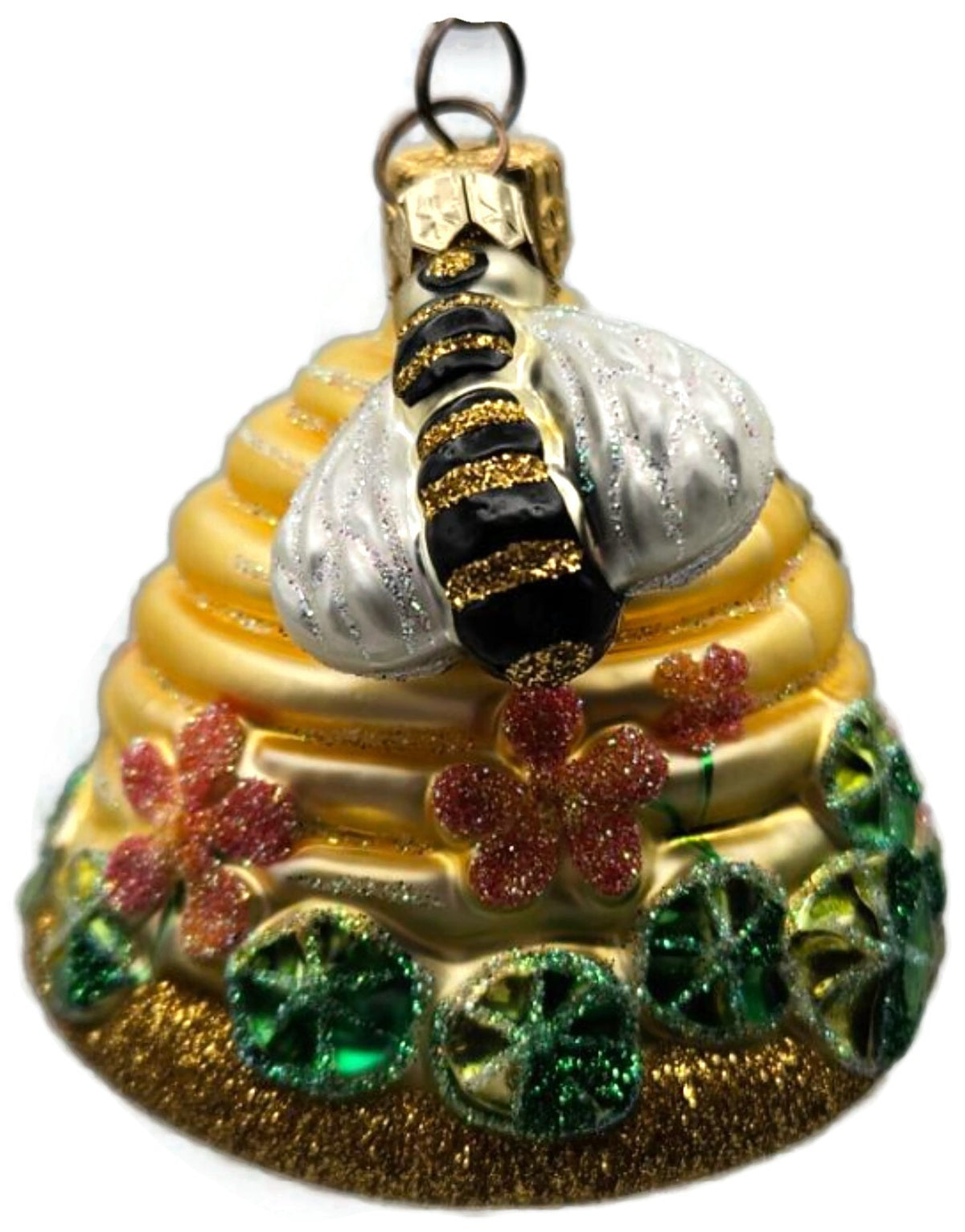 Patricia Breen Nasturtium Beeskep Floral Bees Gold 2 Part Spring Ornament 21162