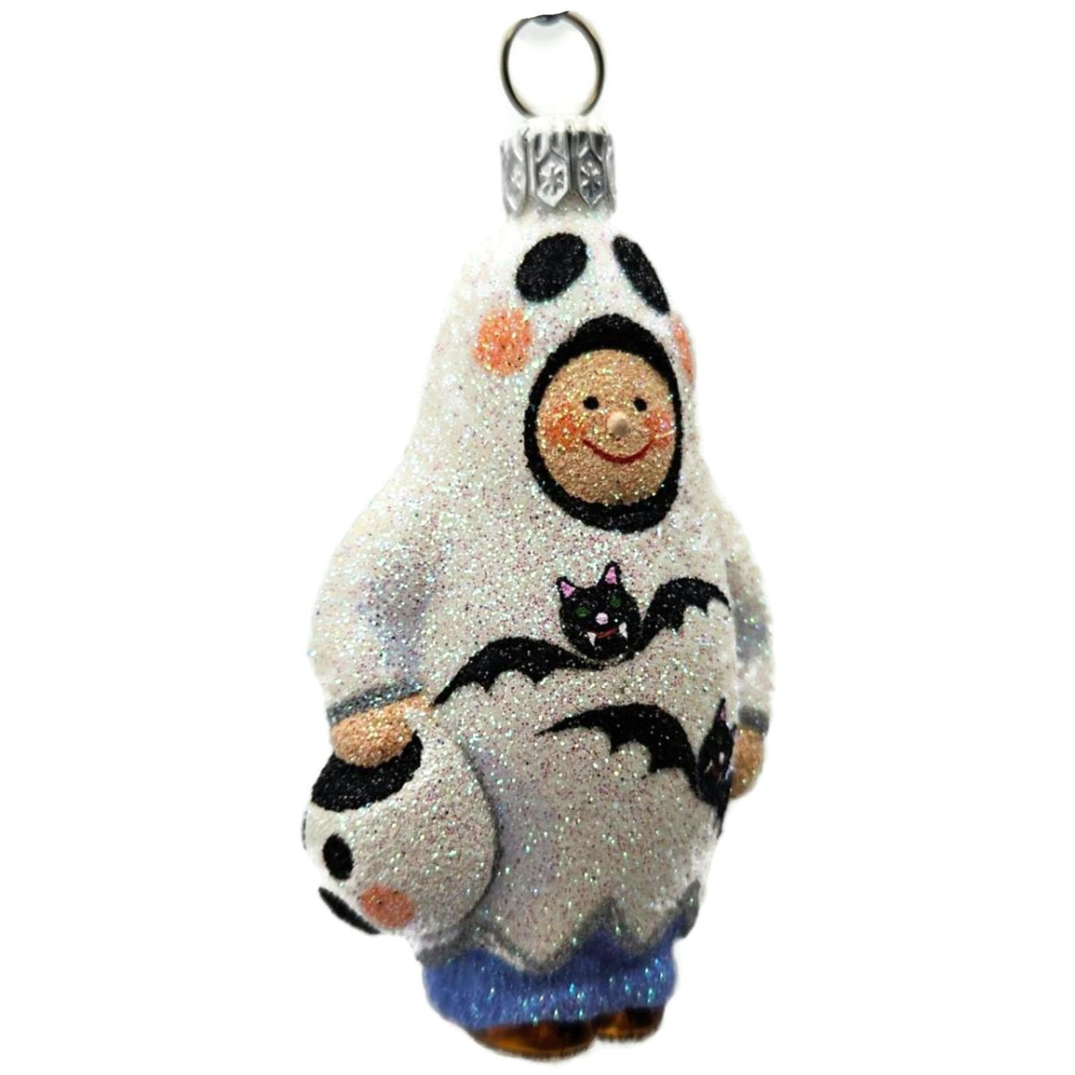 Patricia Breen Trickster Ghost White Halloween Bat Glass Christmas Ornament 26501