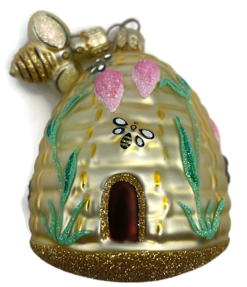 Patricia Breen Wisteria Beeskep Pink Bees Flowers Spring Holiday Ornament 99421
