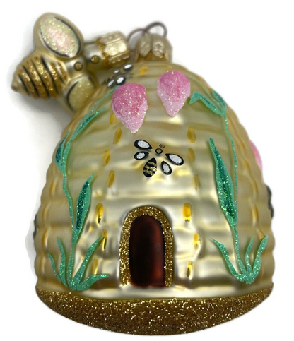 Patricia Breen Wisteria Beeskep Pink Bees Flowers Spring Holiday Ornament 99421